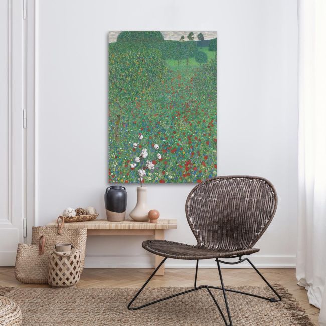 Canvas Flowering poppies vertical Klimt G. Framed canvas View 3