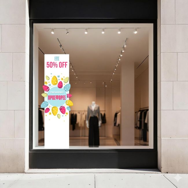 Window sticker Easter Offers, vertical Banner, art 1
