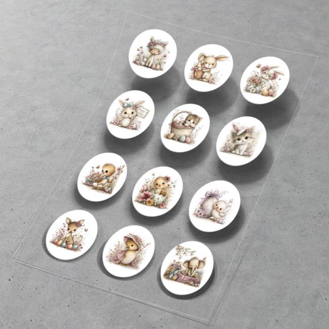 Egg Stickers fantastic Easter animals art1 set of 12 pcs. A5  15x21 View 3