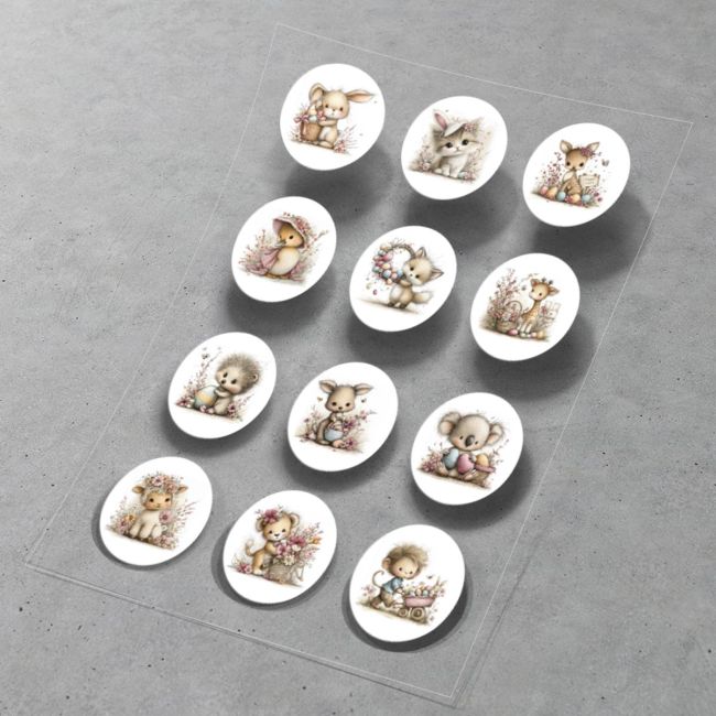 Αυτοκόλλητα Αυγών φανταστικά Πασχαλινά ζωάκια art2 σετ 12 τμχ A5  15x21 Όψη 2