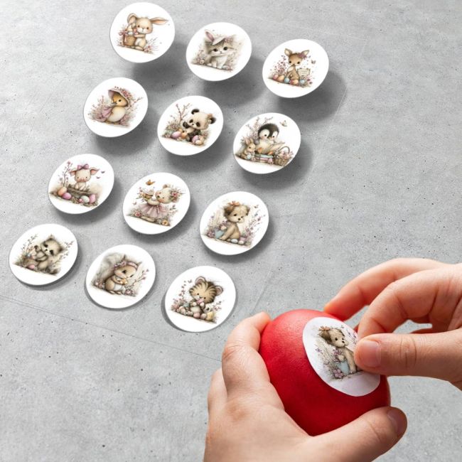 Egg Stickers fantastic Easter animals art3 set of 12 pcs. A5  15x21 View 1