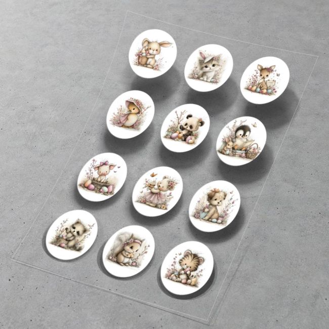 Egg Stickers fantastic Easter animals art3 set of 12 pcs. A5  15x21 View 2