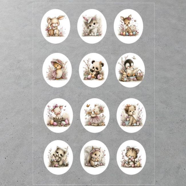 Egg Stickers fantastic Easter animals art3 set of 12 pcs. A5  15x21 View 3