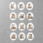 Egg Stickers fantastic Easter animals art3 set of 12 pcs. A5  15x21 View 3