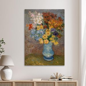 Canvas print Vase with daisies and anemones Vincent van Gogh Framed canvas View 1