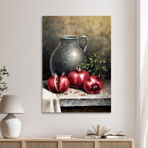Canvas print Pomegranates with jug Framed canvas View 1