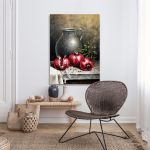 Ρόδια με κανάτα – Πίνακας σε Καμβά Καμβάς τελαρωμένος Όψη 3