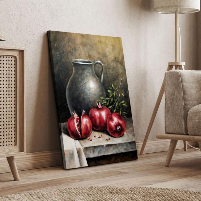 Ρόδια με κανάτα – Πίνακας σε Καμβά Καμβάς τελαρωμένος Όψη 4