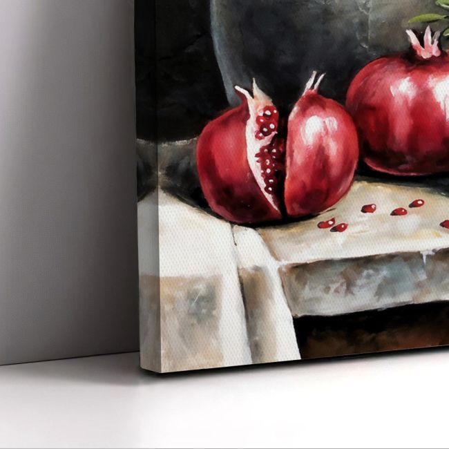 Ρόδια με κανάτα – Πίνακας σε Καμβά Καμβάς τελαρωμένος Όψη 5