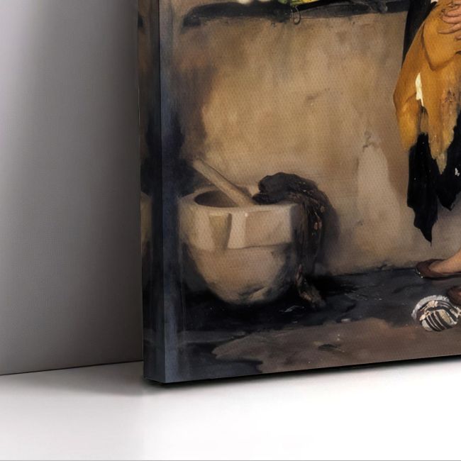 Πίνακας ζωγραφικής  Στο μαγερειό Ν. Λύτρας Καμβάς τελαρωμένος Όψη 5