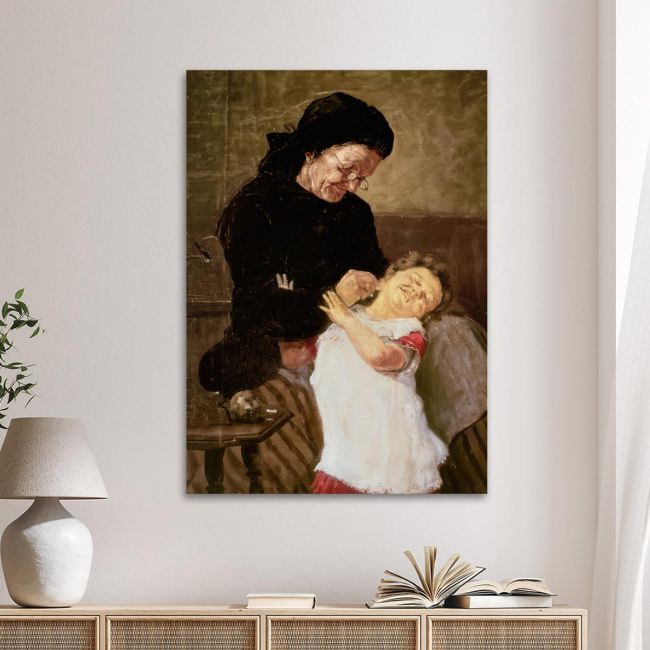 Ο άτακτος εγγονός - Γ. Ιακωβίδης - Πίνακας σε Καμβά Καμβάς τελαρωμένος Όψη 1