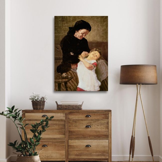 The Naughty Grandson - G. Iakovidis Canvas Print Framed canvas View 2