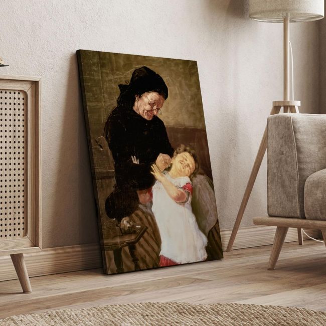 The Naughty Grandson - G. Iakovidis Canvas Print Framed canvas View 4