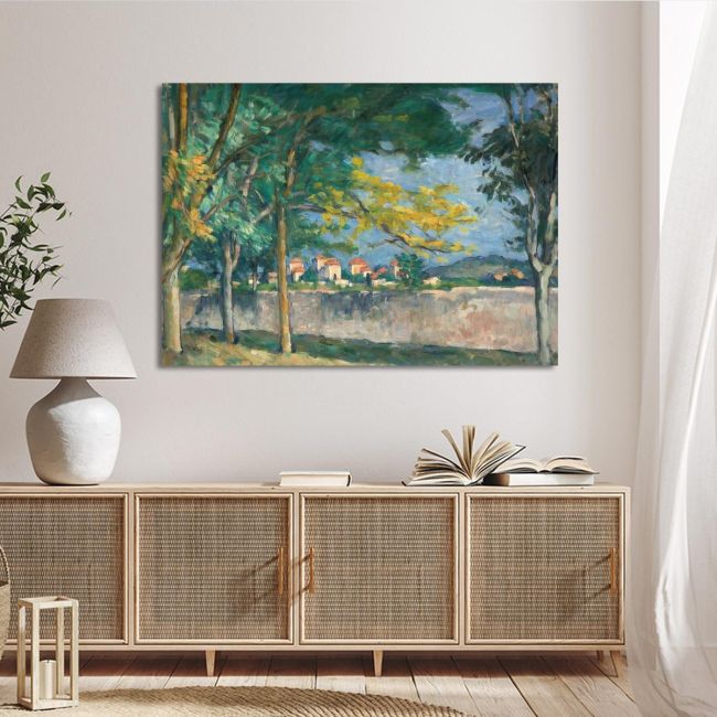 Canvas print The road, the old wall, Cezanne P.