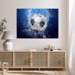 Canvas print Splashing football