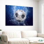 Canvas print Splashing football