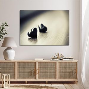Canvas print Black hearts 2