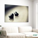 Canvas print Black hearts