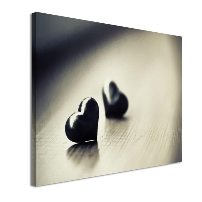 Canvas print Black hearts