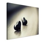 Canvas print Black hearts