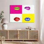 Πίνακας σε καμβά Pop art lips οριζόντιο Καμβάς τελαρωμένος Όψη 2