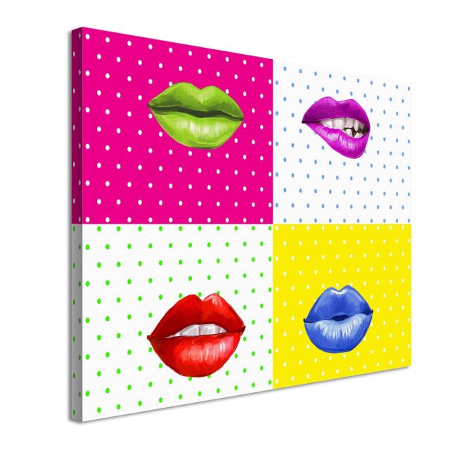 Πίνακας σε καμβά Pop art lips οριζόντιο Καμβάς τελαρωμένος Όψη 4