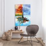 Canvas print Four season tree with moon