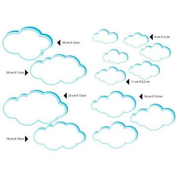 Kids wall stickers clouds various sizes 2