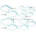 Kids wall stickers clouds various sizes