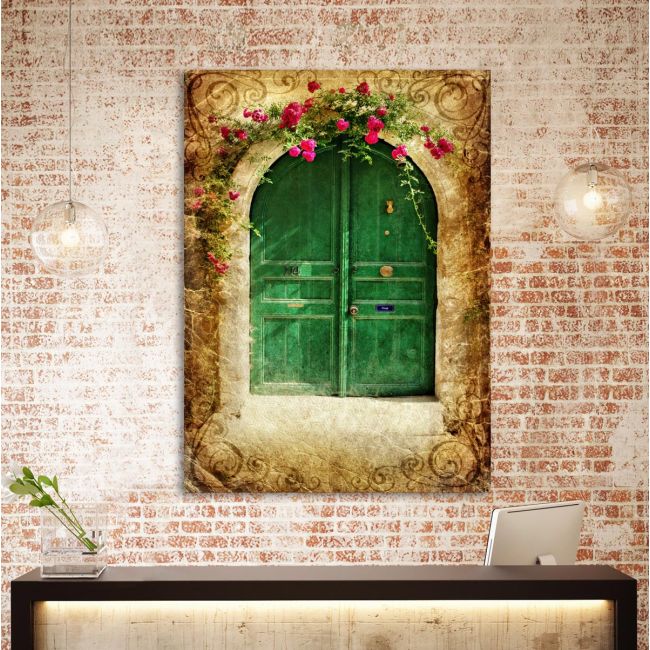 Πίνακας σε καμβά Old green door
