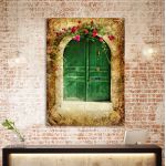 Πίνακας σε καμβά Old green door