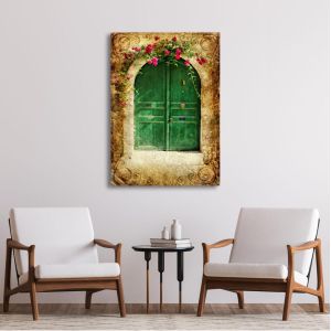 Πίνακας σε καμβά Old green door 2