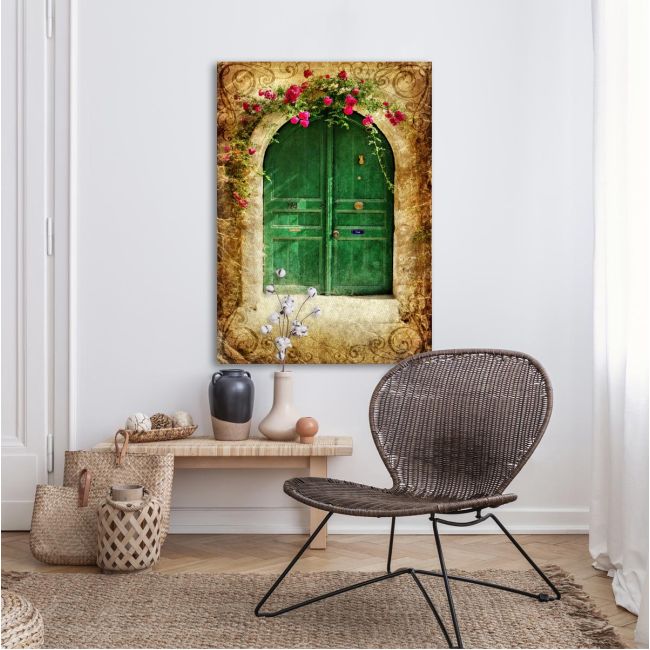 Πίνακας σε καμβά Old green door