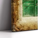 Canvas print Old green door