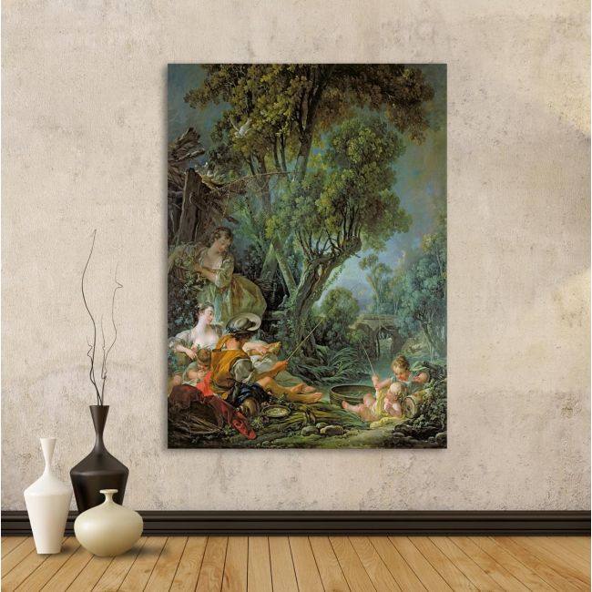 Canvas print The angler, Boucher Francois