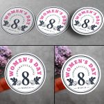 Stickers Womans Day  Pink Ribbon 8 4 x 4 cm (Round) View 3