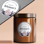 Elegant Women's Day Sticker with Rose 4 x 4 cm (Round) View 2