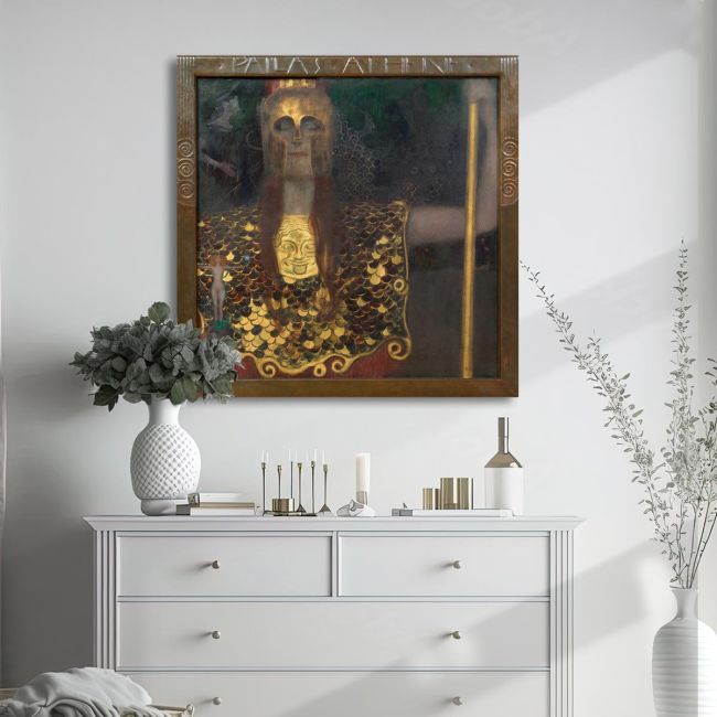 Παλλάδα Αθηνά Klimt G Πίνακας ζωγραφικής Καμβάς τελαρωμένος Όψη 2