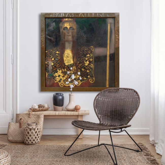 Παλλάδα Αθηνά Klimt G Πίνακας ζωγραφικής Καμβάς τελαρωμένος Όψη 3