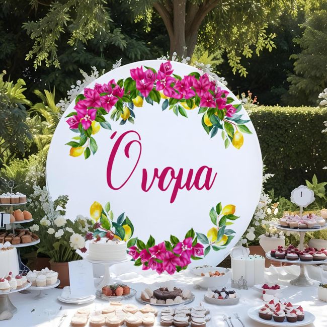 Ξύλινη πινακίδα candy bar Βουκαμβίλιες και λεμόνια Εκτύπωση σε ξύλο (mdf) Όψη 4