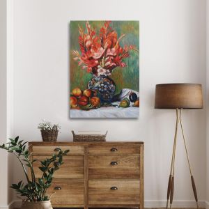 Flowers and fruit – Renoir – Πίνακας σε Καμβά Καμβάς τελαρωμένος Όψη 1 2