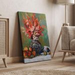 Flowers and fruit – Renoir – Πίνακας σε Καμβά Καμβάς τελαρωμένος Όψη 4