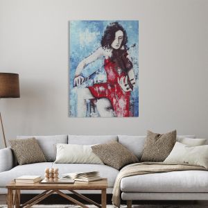 Πίνακας σε καμβά Woman and a violin 2