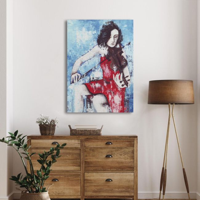 Canvas print Woman and a violin