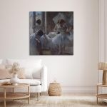 Πίνακας ζωγραφικής Dansers preparing Degas E. Καμβάς τελαρωμένος, κοντινή λεπτομέρεια