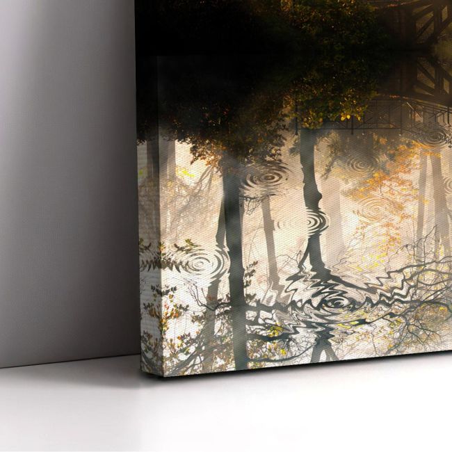 Πίνακας σε καμβά τετράγωνος, Γέφυρα στη λίμνη