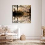 Canvas print square Lake bridge