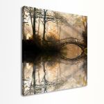Canvas print square Lake bridge