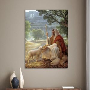Canvas print Christ and the lost sheep 2