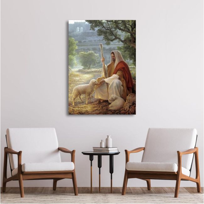 Canvas print Christ and the lost sheep